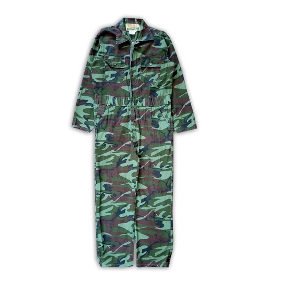 VINTAGE World Famous Camouflage suit Green Duck Hunting Jumpsuit - Picture 1 of 12